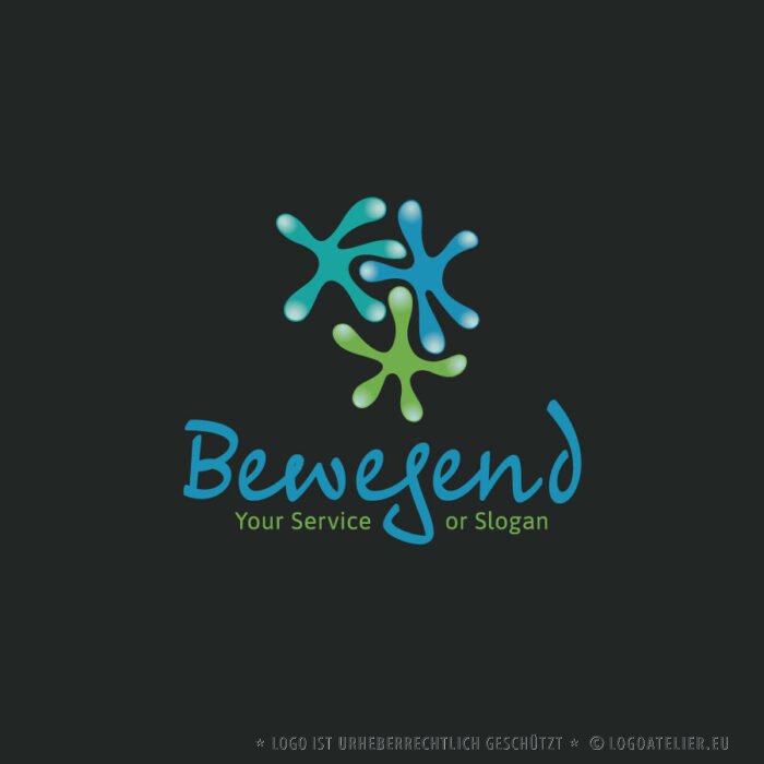 Logo Kinder Spielen Menschen Bewegend Anregen Verformen Form Kneten Gemeinsam Froh Kindergarten Familie Zusammen Gruppen Baby Turnen Singen Teamwork Frisch Fertiges Logo kaufen LogoShop LogoAtelierl.eu