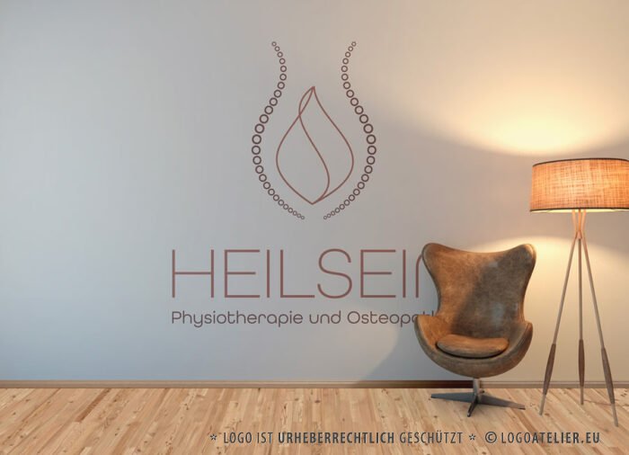 Logo Physiotherapie Osteopathie Praxis Sportphysiotherapie Training Bewegung Arzt Medizin Gesundhiet Bewegung Schmerztherapie Fertiges Logo kaufen LogoShop LogoAtelier.eu