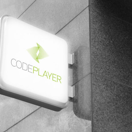 Logo Software Entwicklung Programmieren Engineering Software Entwickler Programme Code App EDV spitze Klammer Digitalisierung Virtuelles Codeplayer Schlichtes Logo kaufen LogoShop LogoAtelier.eu