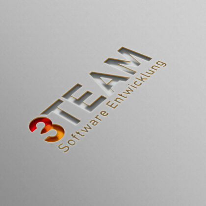Logo Zahl Drei Software Entwicklung Zahl 3 Drei Teamwork Programmieren Code App Datensicherung Digitalisierung EDV Softwareentwicklung Technik Unternehmensentwicklung Professionelles Logo LogoAtelier.eu