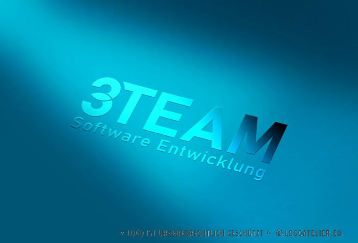 Logo Zahl Drei Software Entwicklung Zahl 3 Drei Teamwork Programmieren Code App Datensicherung Digitalisierung EDV Softwareentwicklung Technik Unternehmensentwicklung Professionelles Logo LogoAtelier.eu