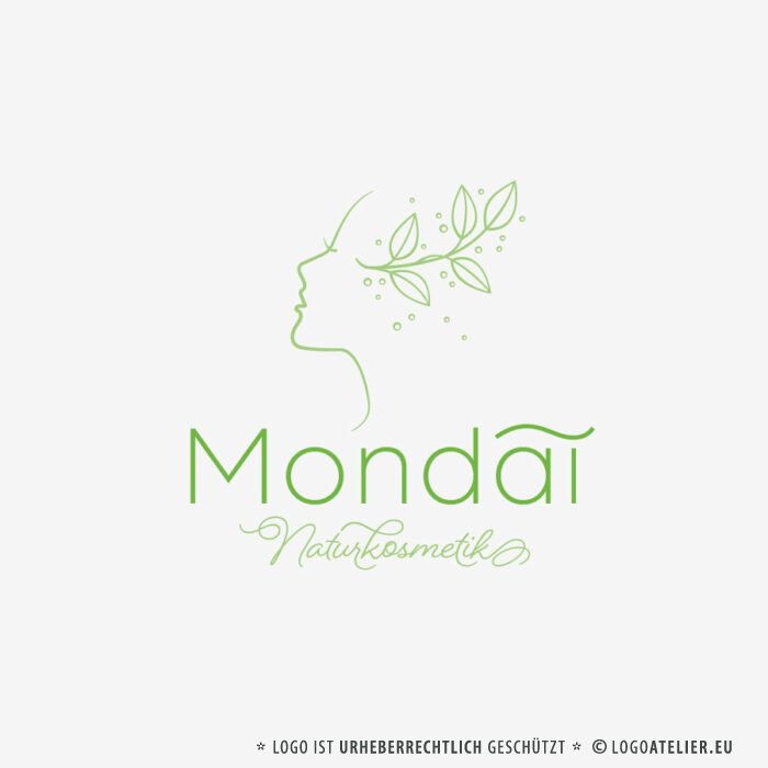 Logo Beauty Wellness Spa Entspannen Entspannung Wohlfühlen Erholung Urlaub Gesicht Frau Wasser Kosmetik Pflege Zart Fein Kosmetik Fertiges Logo kaufen LogoShop LogoAtelier