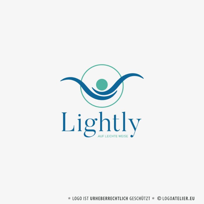 Logo Leicht Fliegen Meer Menschen Spirituelles Logo kaufen Menschen Esoterik Günstiges Logo kaufen Schwimmen Verständnis Exklusives Logo kaufen LogoShop LogoAtelier.eu