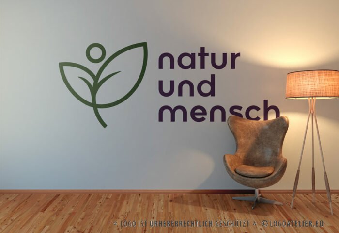 Logo Natur Menschen Pflanzen Gesundheit Floral Ökologisch Umwelt Umweltfreundlich Umweltschutz Vegan Biologisch Blumen Sportlich Schlichtes Design Simple Fertiges Logo kaufen LogoShop LogoAtelier.eu