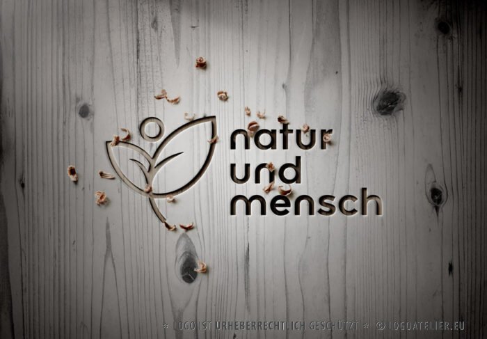 Logo Natur Menschen Pflanzen Gesundheit Floral Ökologisch Umwelt Umweltfreundlich Umweltschutz Vegan Biologisch Blumen Sportlich Schlichtes Design Simple Fertiges Logo kaufen LogoShop LogoAtelier.eu