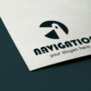 Logo Navigation Leuchtturm Lighthouse Wegweiser Sturm Schutz Licht Hilfe Weg Fertiges Logo kaufen LogoShop LogoAtelier.eu