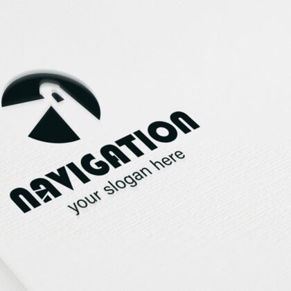 Logo Navigation Leuchtturm Lighthouse Wegweiser Sturm Schutz Licht Hilfe Weg Fertiges Logo kaufen LogoShop LogoAtelier.eu