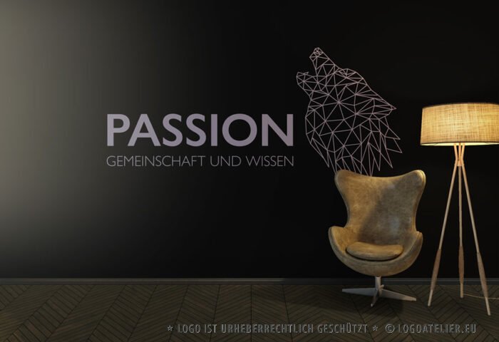 Logo Wolf Gemeinschaft Wissen Führung Familiensinn Jäger Stark Kraft Weise Lehrer Machtvoll Freiheit Schutz Zusammenhalt Bewusstsein Instinkte Krafttier Fertiges Logo Kaufen LogoShop Logoatelier.eu