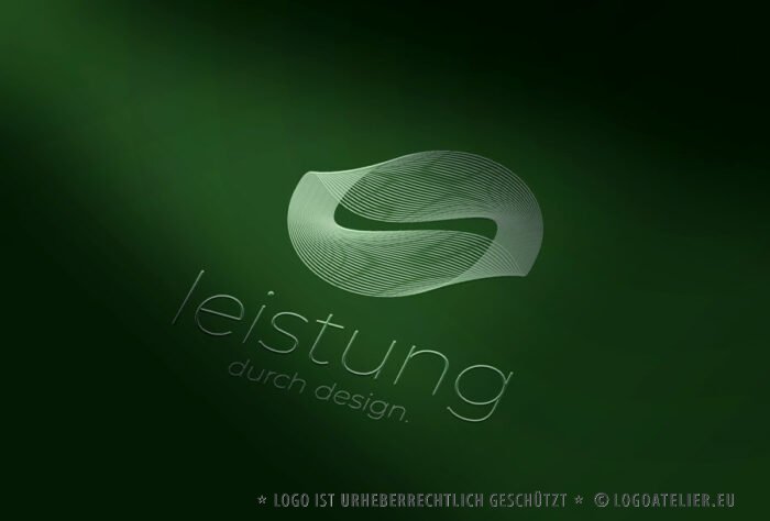 Logo edle Form Leistung Design Performance Undendlich Verdreht Linien Abstrakt Konzentrisch Welle Kurven Fliegen Verformen Fertiges Logo kaufen LogoShop LogoAtelier.eu