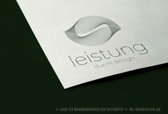 Logo edle Form Leistung Design Performance Undendlich Verdreht Linien Abstrakt Konzentrisch Welle Kurven Fliegen Verformen Fertiges Logo kaufen LogoShop LogoAtelier.eu