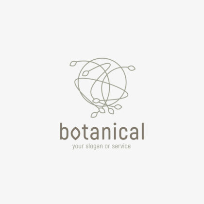 Logo Botanik Natur Gesamt Vollkommen Wirbel Zauber Weltkugel Erde Pflanzen Natürliches FirmenLogo kaufen LogoShop LogoAtelier.eu