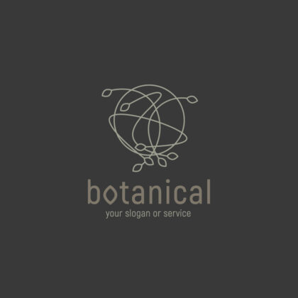 Logo Botanik Natur Gesamt Vollkommen Wirbel Zauber Weltkugel Erde Pflanzen Natürliches FirmenLogo kaufen LogoShop LogoAtelier.eu