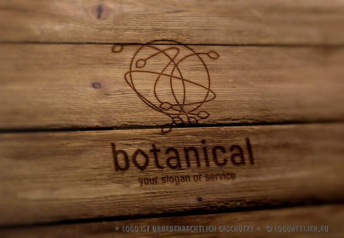 Logo Botanik Natur Gesamt Vollkommen Wirbel Zauber Weltkugel Erde Pflanzen Natürliches FirmenLogo kaufen LogoShop LogoAtelier.eu