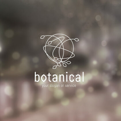 Logo Botanik Natur Gesamt Vollkommen Wirbel Zauber Weltkugel Erde Pflanzen Natürliches FirmenLogo kaufen LogoShop LogoAtelier.eu