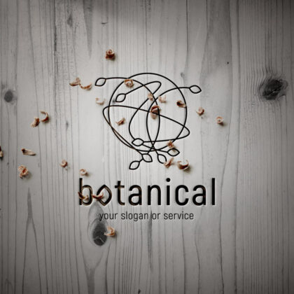 Logo Botanik Natur Gesamt Vollkommen Wirbel Zauber Weltkugel Erde Pflanzen Natürliches FirmenLogo kaufen LogoShop LogoAtelier.eu