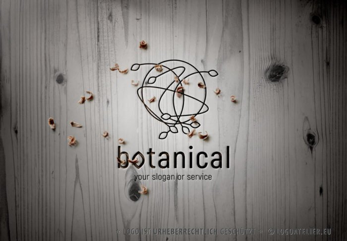 Logo Botanik Natur Gesamt Vollkommen Wirbel Zauber Weltkugel Erde Pflanzen Natürliches FirmenLogo kaufen LogoShop LogoAtelier.eu