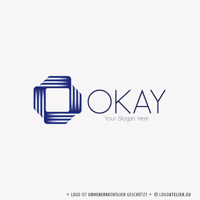 Logo Eckiger Kreis Verschlungene Form Buchstabe O Geometrie Letter Logo Geometrisch Einfaches Logo kaufen LogoShop LogoAtelier.eu