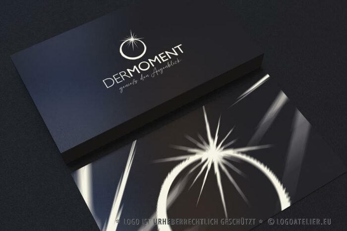 Logo Moments Augenblick Genießen Sonne Sonnenfinsternis Ringe Zusammen Hochzeit Momente Einsseins Meditation HierUndJetzt Entspannung Spirituelles Firmenlogo kaufen LogoShop LogoAtelier.eu