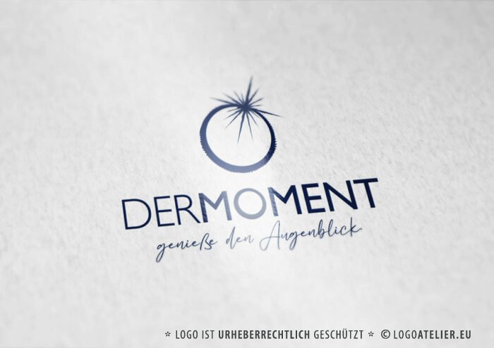 Logo Moments Augenblick Genießen Sonne Sonnenfinsternis Ringe Zusammen Hochzeit Momente Einsseins Meditation HierUndJetzt Entspannung Spirituelles Firmenlogo kaufen LogoShop LogoAtelier.eu
