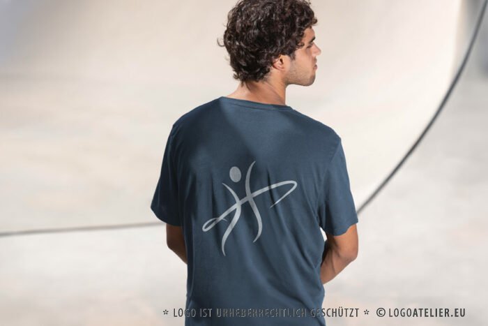 Logo Buchstabe H Bewegung Bogen Bumerang Dynamik Energie Kreativ Kurven Menschen Personal Rot Sportlich Trainer Wirbel Fertiges Logo kaufen Logoshop Logoatelier.eu