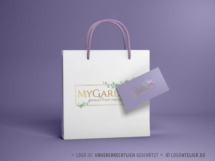 Edles Rosen Logo Exklusiv auf LogoAtelier Blumen Natur Garten Gärtnerei Schönheit Zauber Weiblich Sinnlich Spirituell Fertiges Logo kaufen Logoshop von LogoAtelier