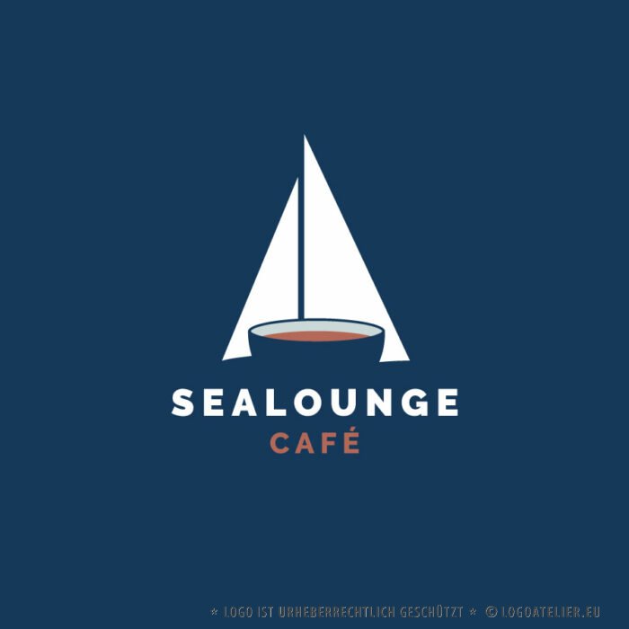 Logo Segelboote Cafe Segeln Freiheit Wind Sealounge Lounge Meer Urlaub Hafen Kaffeehaus Kaffee Marina Restaurant Erholung Urlaub Entspannung Wasser Fertiges Logo kaufen LogoShop Logoatelier.eu