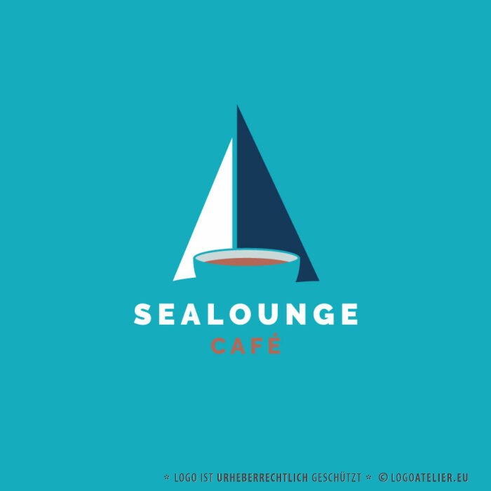 Logo Segelboote Cafe Segeln Freiheit Wind Sealounge Lounge Meer Urlaub Hafen Kaffeehaus Kaffee Marina Restaurant Erholung Urlaub Entspannung Wasser Fertiges Logo kaufen LogoShop Logoatelier.eu