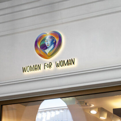 Künstlerisches Logo Frauen Kunst Achtsam Beauty Herzen, Blüte Edel Bittersüß Schön Extravagant Farbenfroh Frau Geschlecht Emotion Fertige Logos kaufen LogoShop LogoAtelier.eu