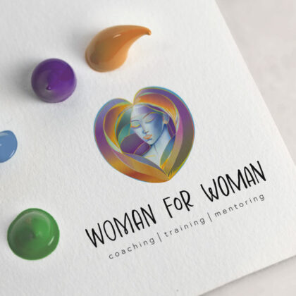 Künstlerisches Logo Frauen Kunst Achtsam Beauty Herzen, Blüte Edel Bittersüß Schön Extravagant Farbenfroh Frau Geschlecht Emotion Fertige Logos kaufen LogoShop LogoAtelier.eu