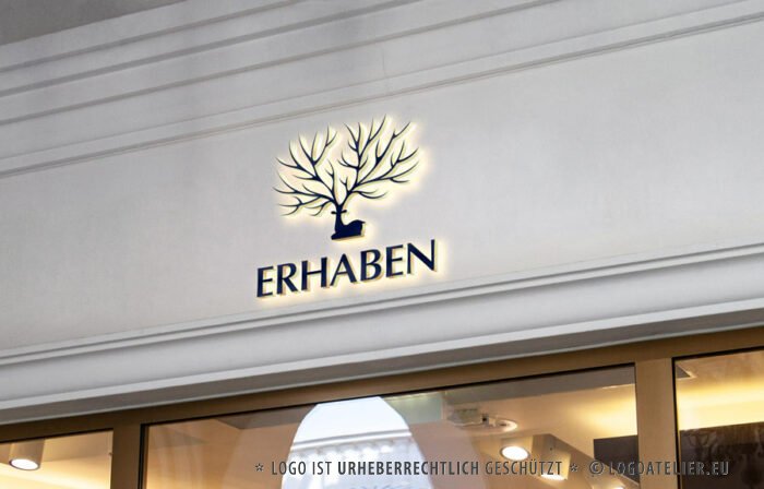 Logo Erhaben Erfolg Geweih Gelassenheit Stark Hirsch Reh Wild Baum Stärke Anmutig Edel Macht Magie Magisch Majestätisch Männlich Baum Natur Stärke Fertiges Logo kaufen Logoshop LogoAtelier.eu