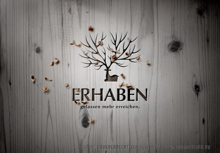 Logo Erhaben Erfolg Geweih Gelassenheit Stark Hirsch Reh Wild Baum Stärke Anmutig Edel Macht Magie Magisch Majestätisch Männlich Baum Natur Stärke Fertiges Logo kaufen Logoshop LogoAtelier.eu