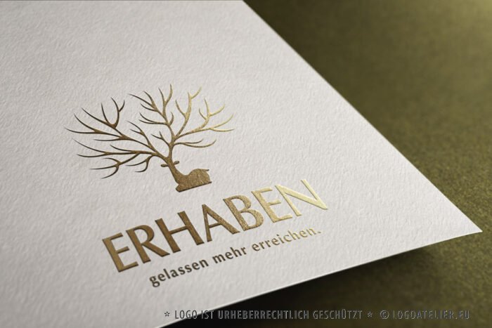 Logo Erhaben Erfolg Geweih Gelassenheit Stark Hirsch Reh Wild Baum Stärke Anmutig Edel Macht Magie Magisch Majestätisch Männlich Baum Natur Stärke Fertiges Logo kaufen Logoshop LogoAtelier.eu