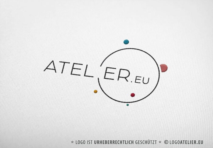 Logo Planeten Sonnensystem Bunt Farbenpracht Farbenfroh AllesInEinem Bewegung Einklag Fülle Galaxie Sterne Universum Fertige Logos kaufen Logoshop LogoAtelier.eu