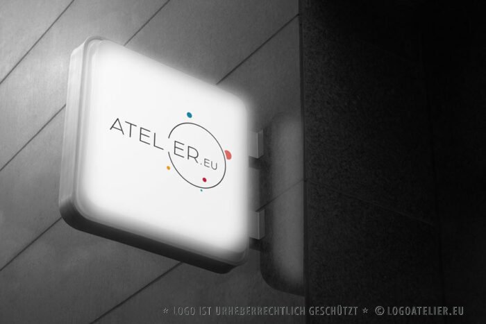 Logo Planeten Sonnensystem Bunt Farbenpracht Farbenfroh AllesInEinem Bewegung Einklag Fülle Galaxie Sterne Universum Fertige Logos kaufen Logoshop LogoAtelier.eu