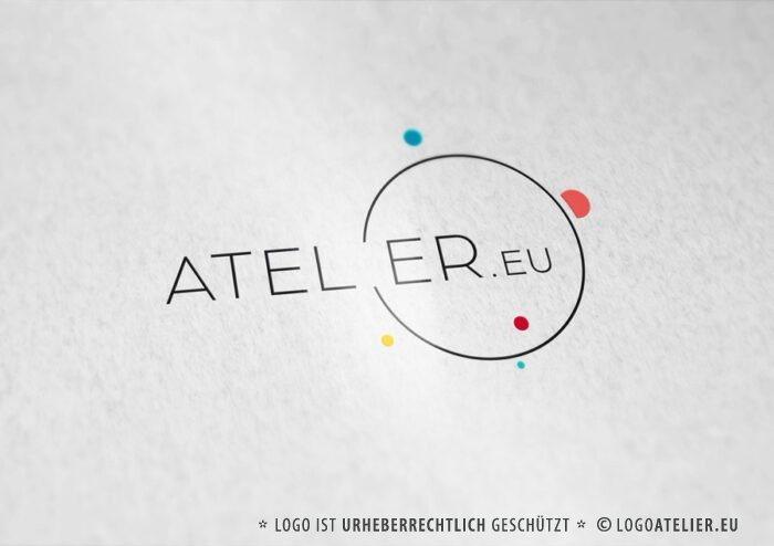 Logo Planeten Sonnensystem Bunt Farbenpracht Farbenfroh AllesInEinem Bewegung Einklag Fülle Galaxie Sterne Universum Fertige Logos kaufen Logoshop LogoAtelier.eu