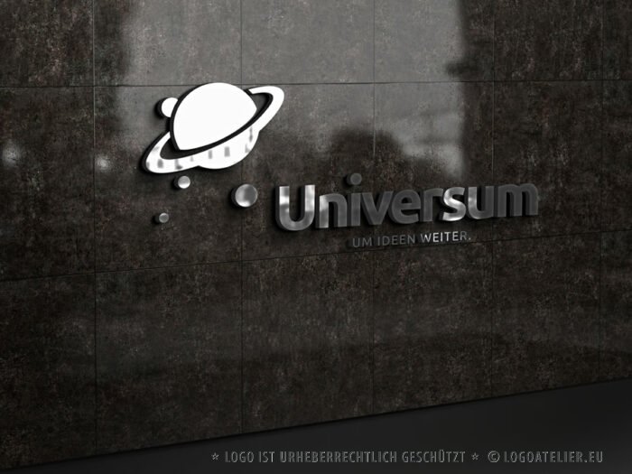 Logo Planeten Universum Weltall Weite Monde Vielfalt Cooles Logo kaufen LogoShop LogoAtelier.eu
