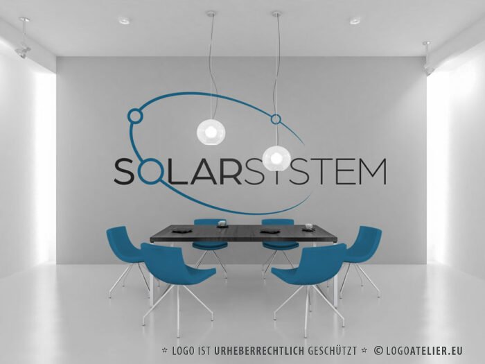 Logo Sonnensystem Planeten Buchstabe O Sterne Kosmos Kreis Gruppen Konzentrisch Alien Bewegung Galaxie Monde Coole Logos kaufen Logoshop Logoatelier.eu