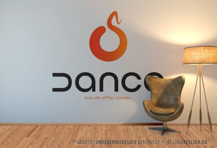 Cooles Buchstabe D Logo Tanzen Jugendliche Kinder Spaß HipHop Bewegen Orange Jazzen Leben Disco Musik Affen Verbogen Verbiegen Fertiges Logo kaufen LogoShop Logoatelier.eu