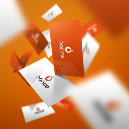 Cooles Buchstabe D Logo Tanzen Jugendliche Kinder Spaß HipHop Bewegen Orange Jazzen Leben Disco Musik Affen Verbogen Verbiegen Fertiges Logo kaufen LogoShop Logoatelier.eu