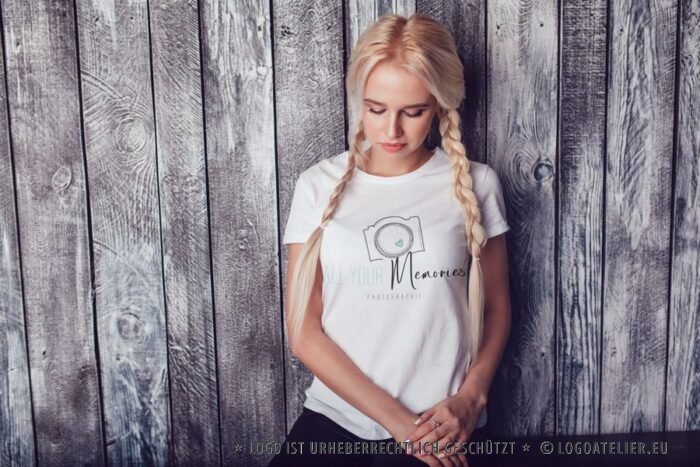 Logo FotografIn Erinnerungen Fotografie Liebe Hochzeit Familie Taufe Familienfest Heirat Kamera Kreativ Multimedia Technik Weiblich Sehen Kreatives Logo kaufen LogoShop Logoatelier.eu