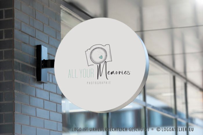 Logo FotografIn Erinnerungen Fotografie Liebe Hochzeit Familie Taufe Familienfest Heirat Kamera Kreativ Multimedia Technik Weiblich Sehen Kreatives Logo kaufen LogoShop Logoatelier.eu