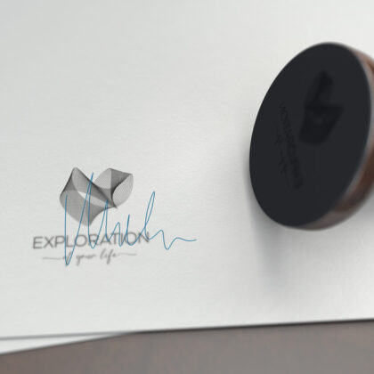 Logo Verformung Erkundung Leben Herzen Abstrakte Form Ewiger Kreis Schwebend Perspektive Ewig Form Fertiges Logo kaufen LogoShop LogoAtelier.eu