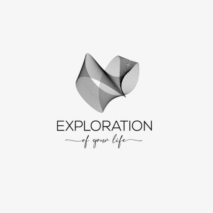 Logo Verformung Erkundung Leben Herzen Abstrakte Form Ewiger Kreis Schwebend Perspektive Ewig Form Fertiges Logo kaufen LogoShop LogoAtelier.eu
