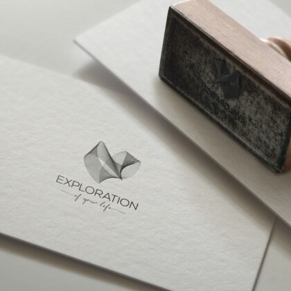 Logo Verformung Erkundung Leben Herzen Abstrakte Form Ewiger Kreis Schwebend Perspektive Ewig Form Fertiges Logo kaufen LogoShop LogoAtelier.eu