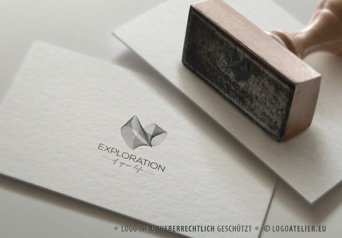 Logo Verformung Erkundung Leben Herzen Abstrakte Form Ewiger Kreis Schwebend Perspektive Ewig Form Fertiges Logo kaufen LogoShop LogoAtelier.eu