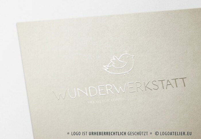 Praxis Körper Geist Seele Logo Wunder Werkstatt Vogel Tiere Spirituelles Logo Fliegen Leicht Kreatives Logo kaufen LogoShop LogoAtelier.de
