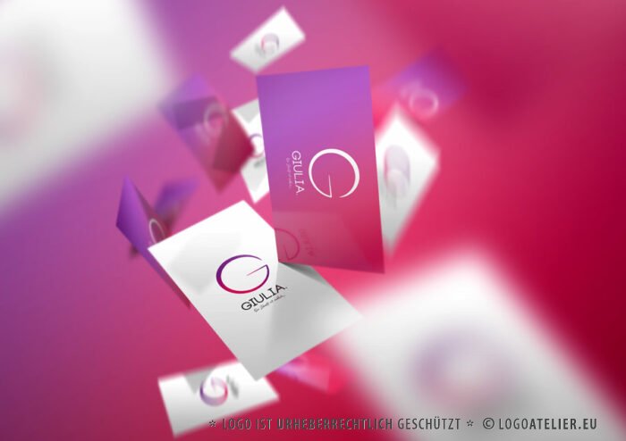 Weibliches Logo Buchstabe G Controlling Elegant Edel Erde Geometrie Kreise Magenta Rosa Pink Energie Kurven Leuchten Modern Fertiges Logo kaufen LogoShop LogoAtelier.eu