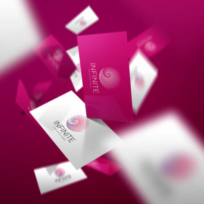 Grenzenloses Logo Unendlichkeit Endloses Logo Unbegrenzt Pink Abstrakt Kurven Wirbel Spirale Design Kreativ Jung Fertiges Logo kaufen Logoshop Logoatelier.de