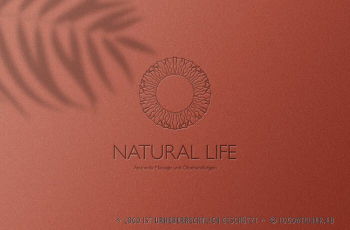 Logo Natur Spirituell Ayurveda Yoga Massage Erde Kugel Kreis Natürliches Leben Floral Spa Weisheit Wellness Fertiges Logo kaufen LogoShop LogoAtelier.de