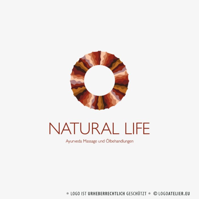 Logo Natur Spirituell Ayurveda Yoga Massage Erde Kugel Kreis Natürliches Leben Floral Spa Weisheit Wellness Fertiges Logo kaufen LogoShop LogoAtelier.de